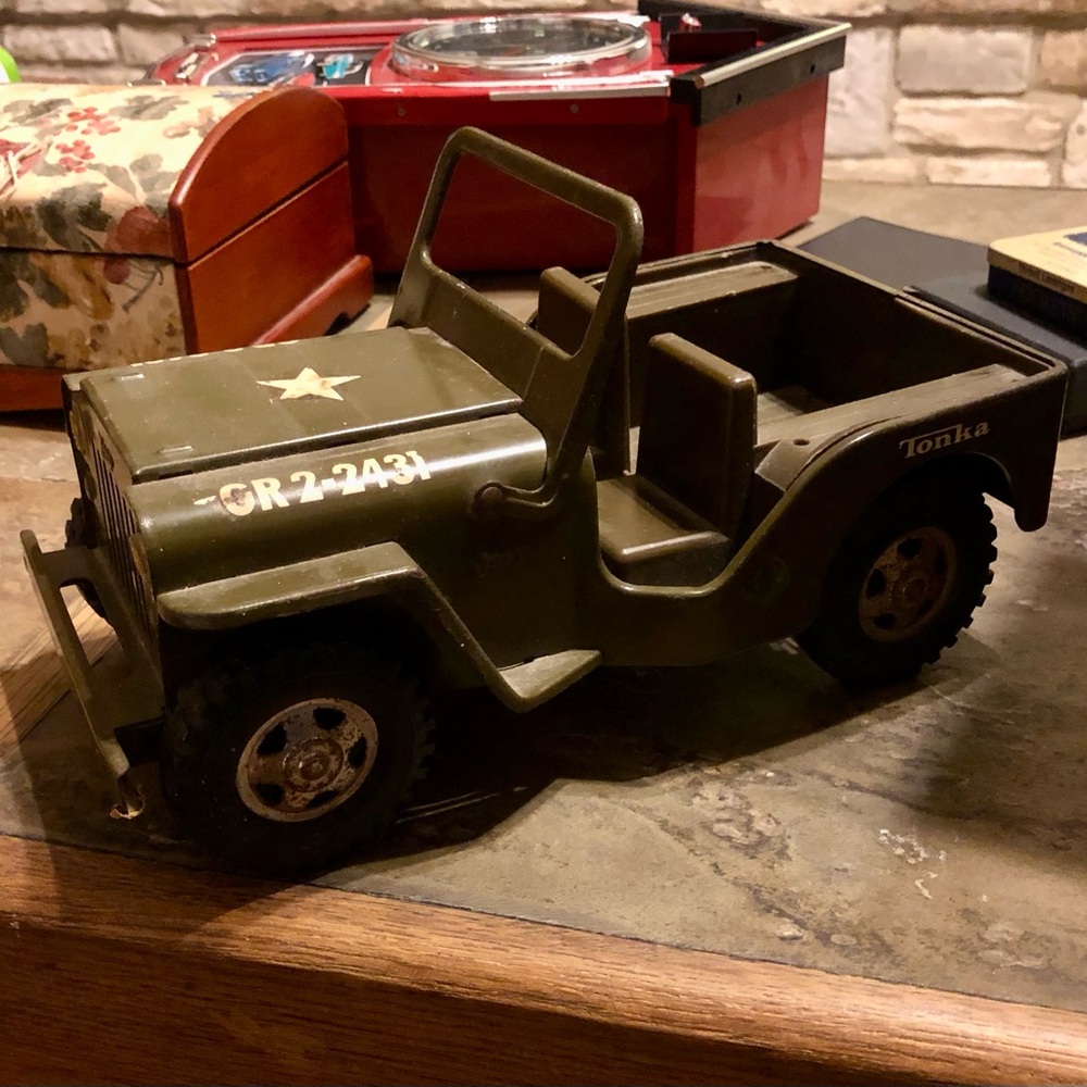 Tonka Olive Green Military Jeep Toy Vehicle